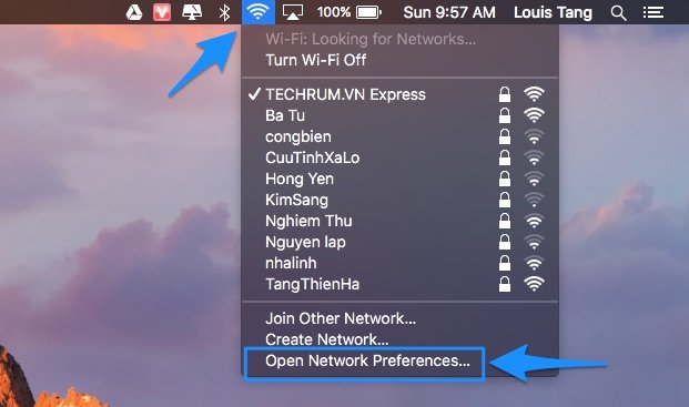 cách thiết lập chế độ Wifi trên Macbook