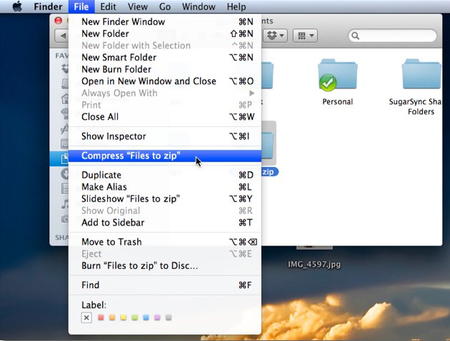 tạo file ZIP trong Macbook Air 11 inch cũ chính hãng