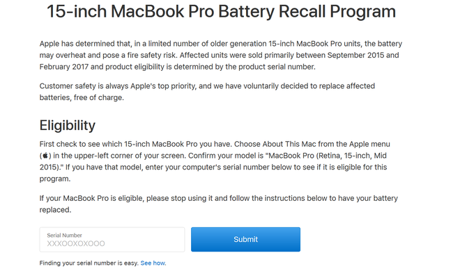 Apple xác nhận thay thế pin miễn phí cho dòng Macbook Pro 15 inch 2015, bạn nên kiểm tra ngay ! - ảnh 2
