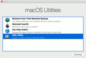 sử dụng Disk Utility 