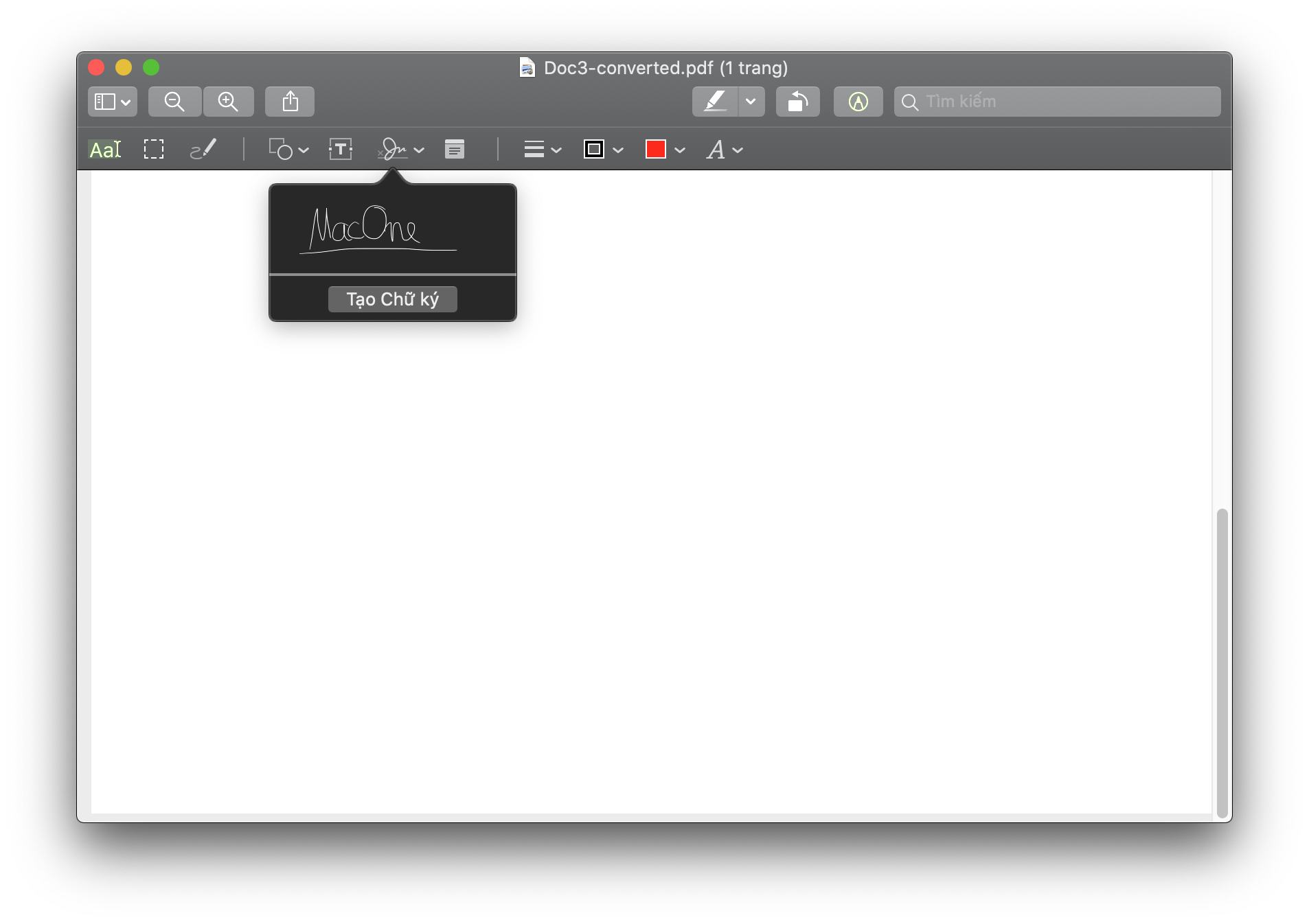Tạo và chèn chữ ký lên PDF trên MacBook