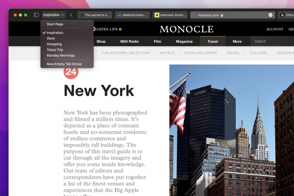 macOS 12 Safari