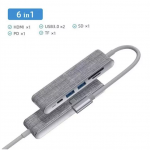 Cáp chuyển Hagibis 6 in 1 Dual USB-C Hub – CA02 (605488) - ảnh 1