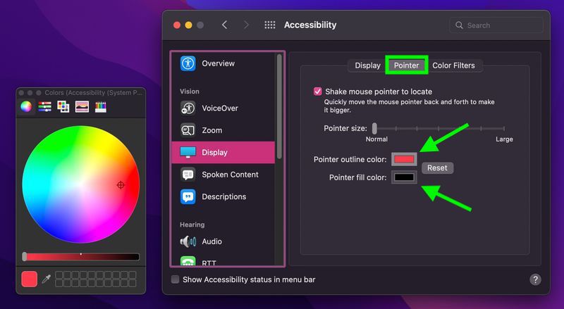chuyển đổi màu con trỏ chuột trên macOS Monterey - 2