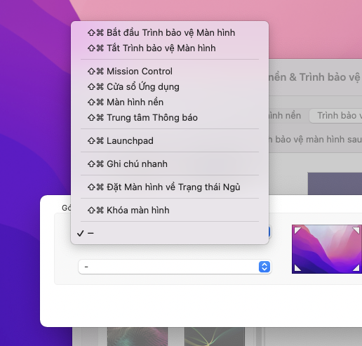Tính năng Hot Corners