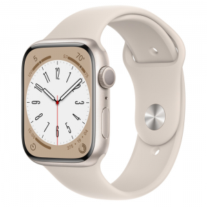 Apple Watch Series 8 Starlight Aluminum Case with Sport Band 45mm GPS – NEW