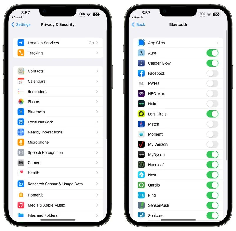 9. Giới hạn truy cập vào Bluetooth iPhone 14