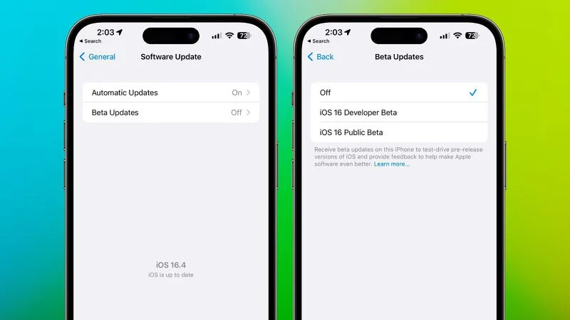 Quy trình tải bản cập nhật Beta  trên iOS 16.4