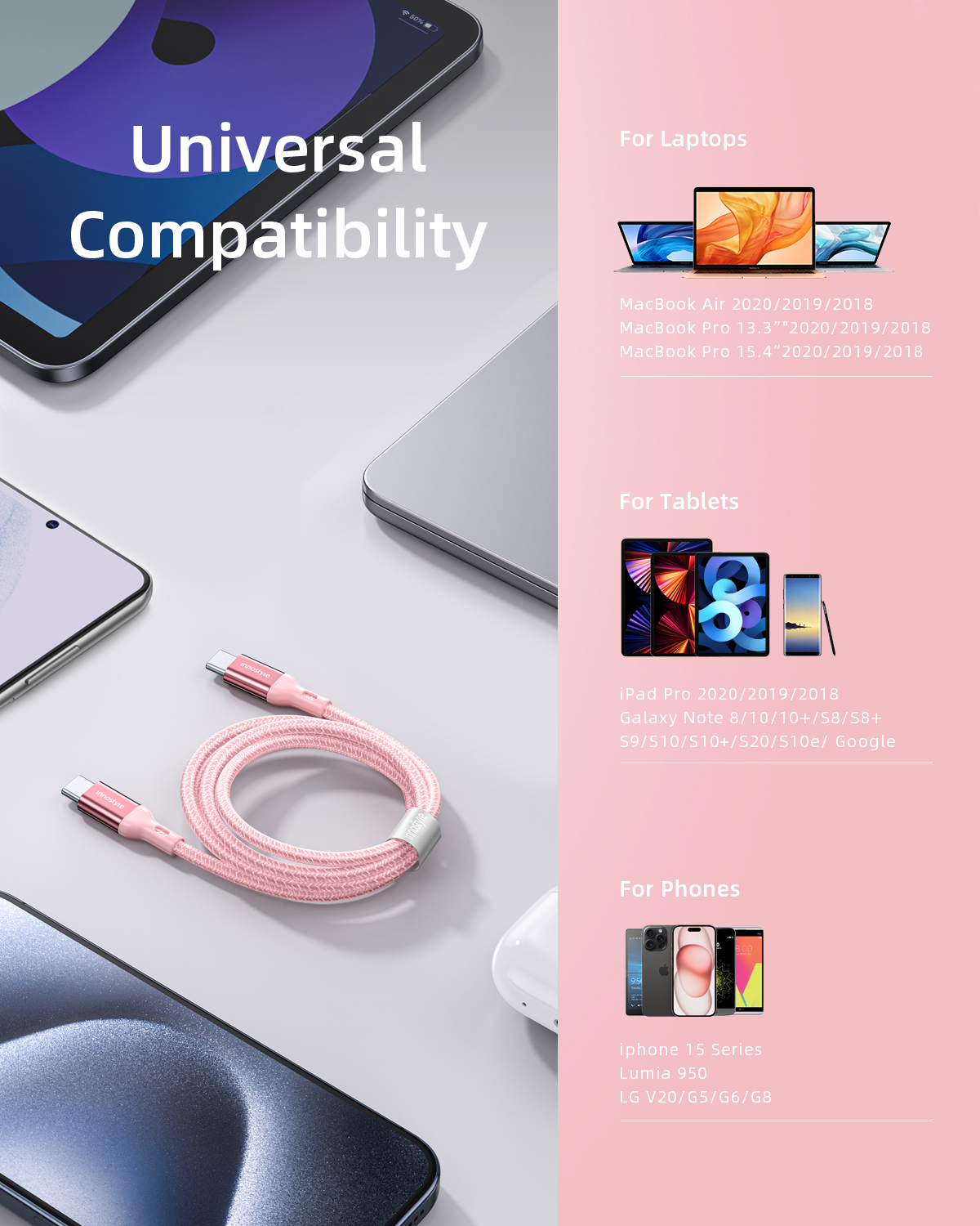 Cáp Innostyle PowerFlex USB-C to USB-C 1.5m 60W - ảnh 6