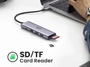 Cáp chuyển Ugreen USB-C to 2 USB 3.0 + SD/TF PD100W (60384) - ảnh 4