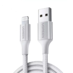 Cáp Ugreen USB 2.4A to Lightning dài 1M (60161) – Trắng bạc - ảnh 1